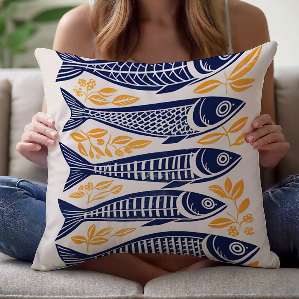 1pc Danish Woodcut Sardine Pil - огляд і ціна Pillow Insert 18X18