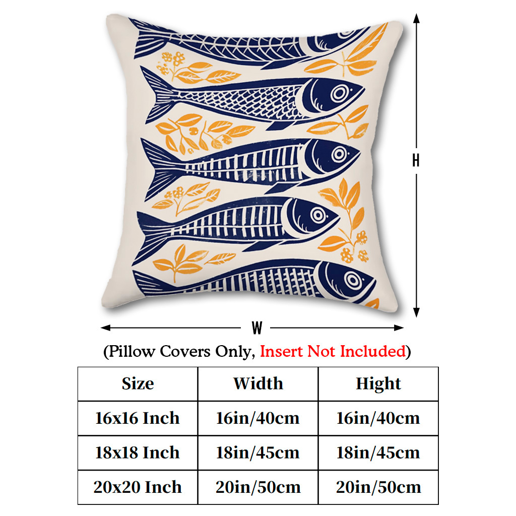1pc Danish Woodcut Sardine Pil - огляд і ціна Pillow Insert 18X18