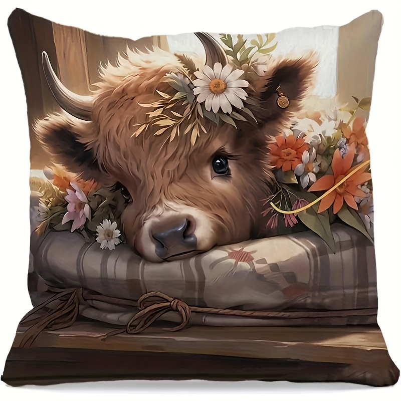 2D Flat - 1pc Highland Cow Pil - огляд і ціна Pillow Insert 18X18