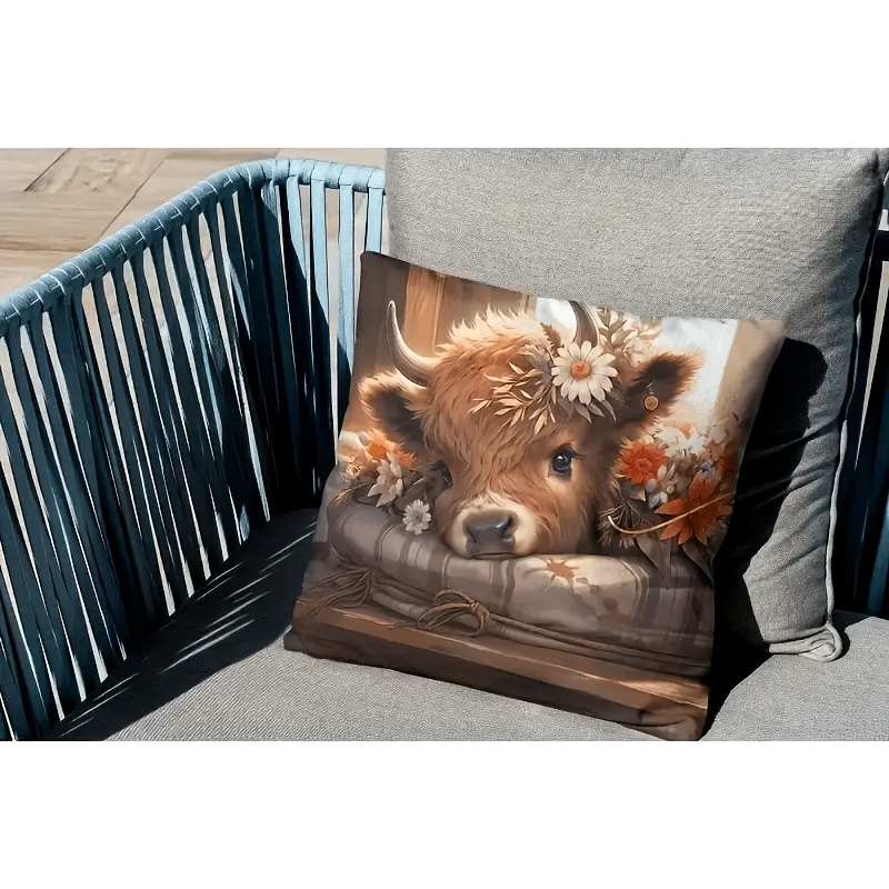 2D Flat - 1pc Highland Cow Pil - огляд і ціна Pillow Insert 18X18