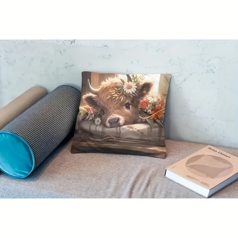 2D Flat - 1pc Highland Cow Pil - огляд і ціна Pillow Insert 18X18