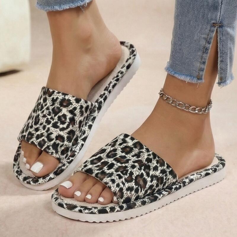 Linen Leopard Women's Slippers - огляд і ціна Home Textile