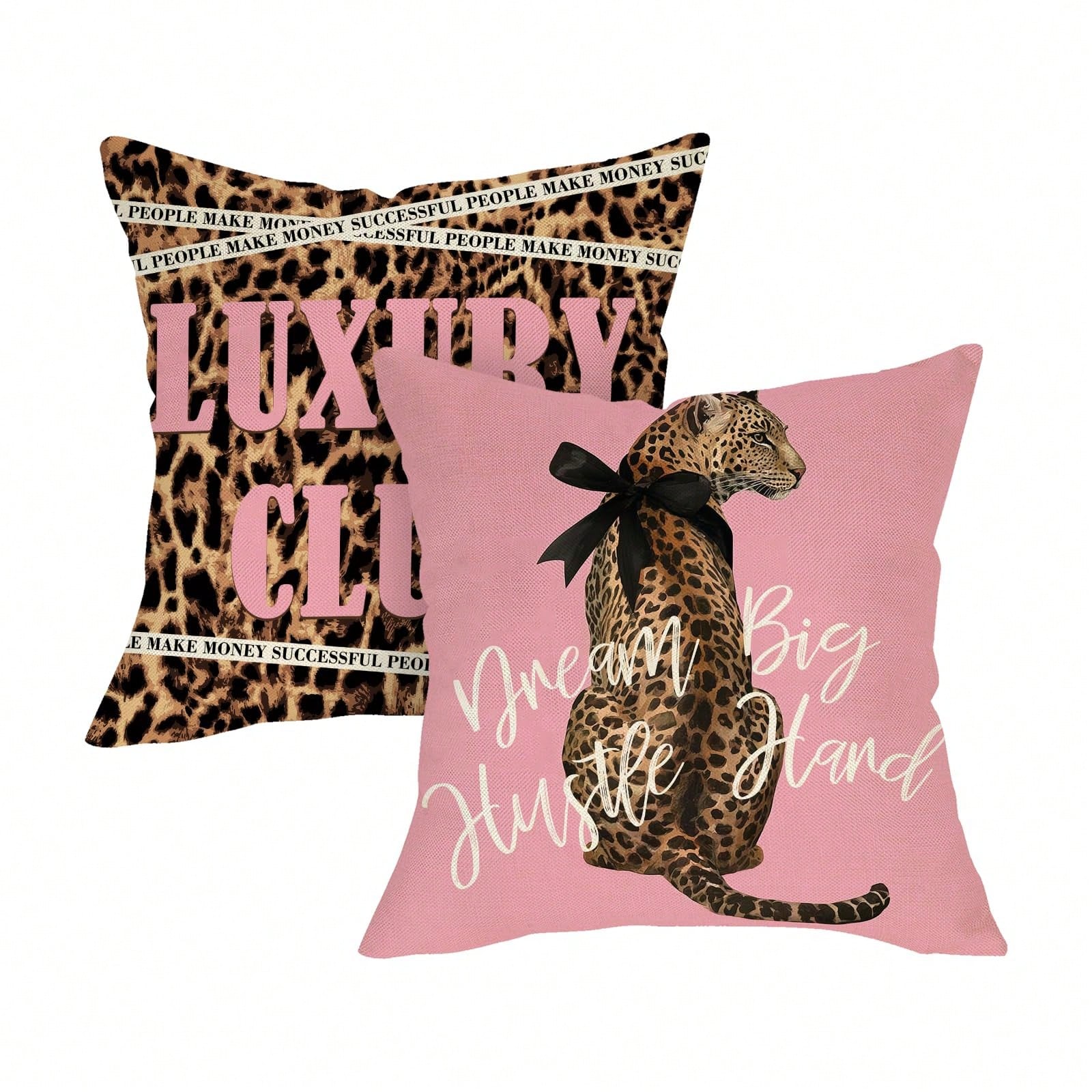 2pcs Leopard Print Pink Decora - огляд і ціна Pillow Insert 18X18