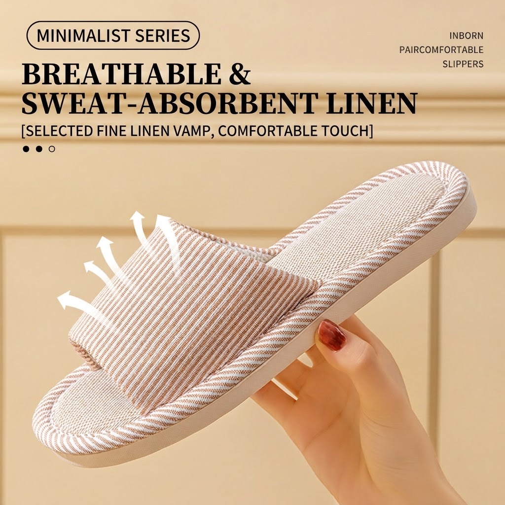 Breathable Flax Linen Slippers - огляд і ціна Home Textile