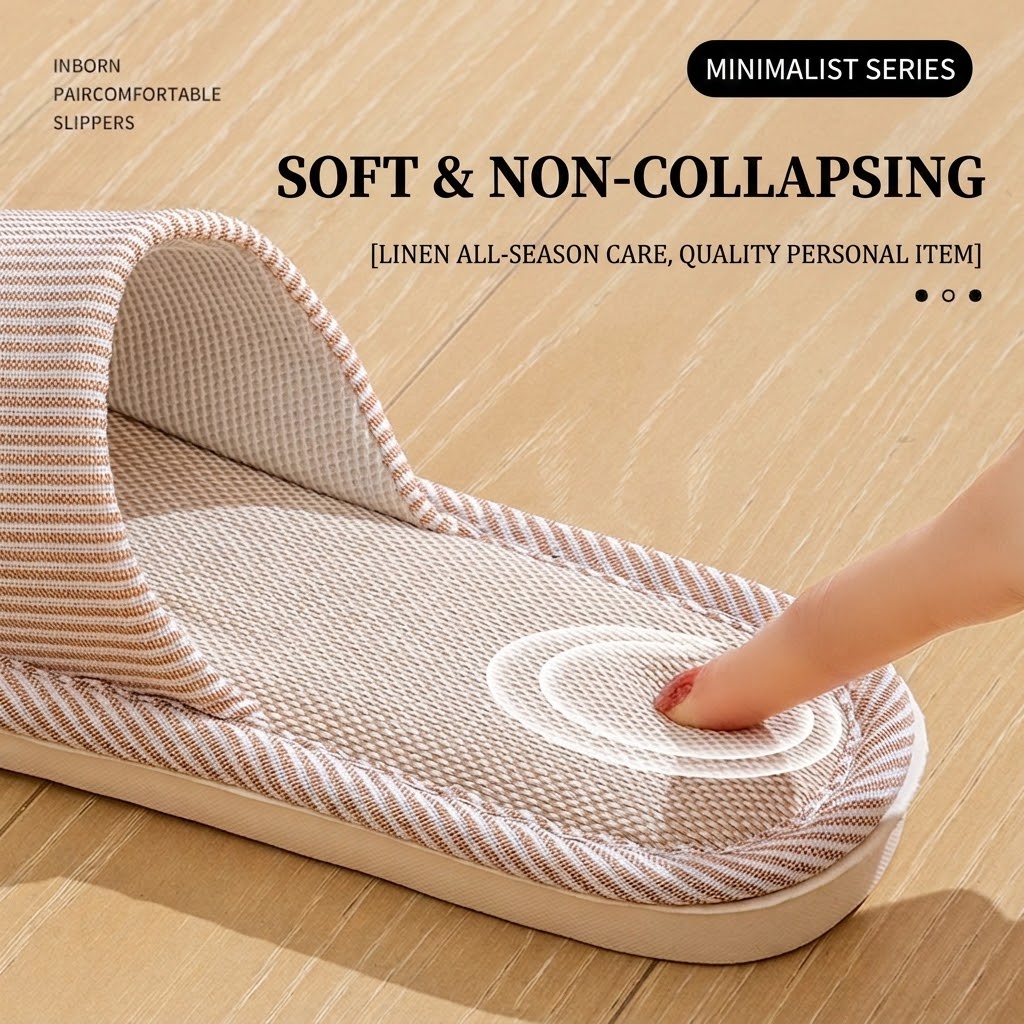 Breathable Flax Linen Slippers - огляд і ціна Home Textile