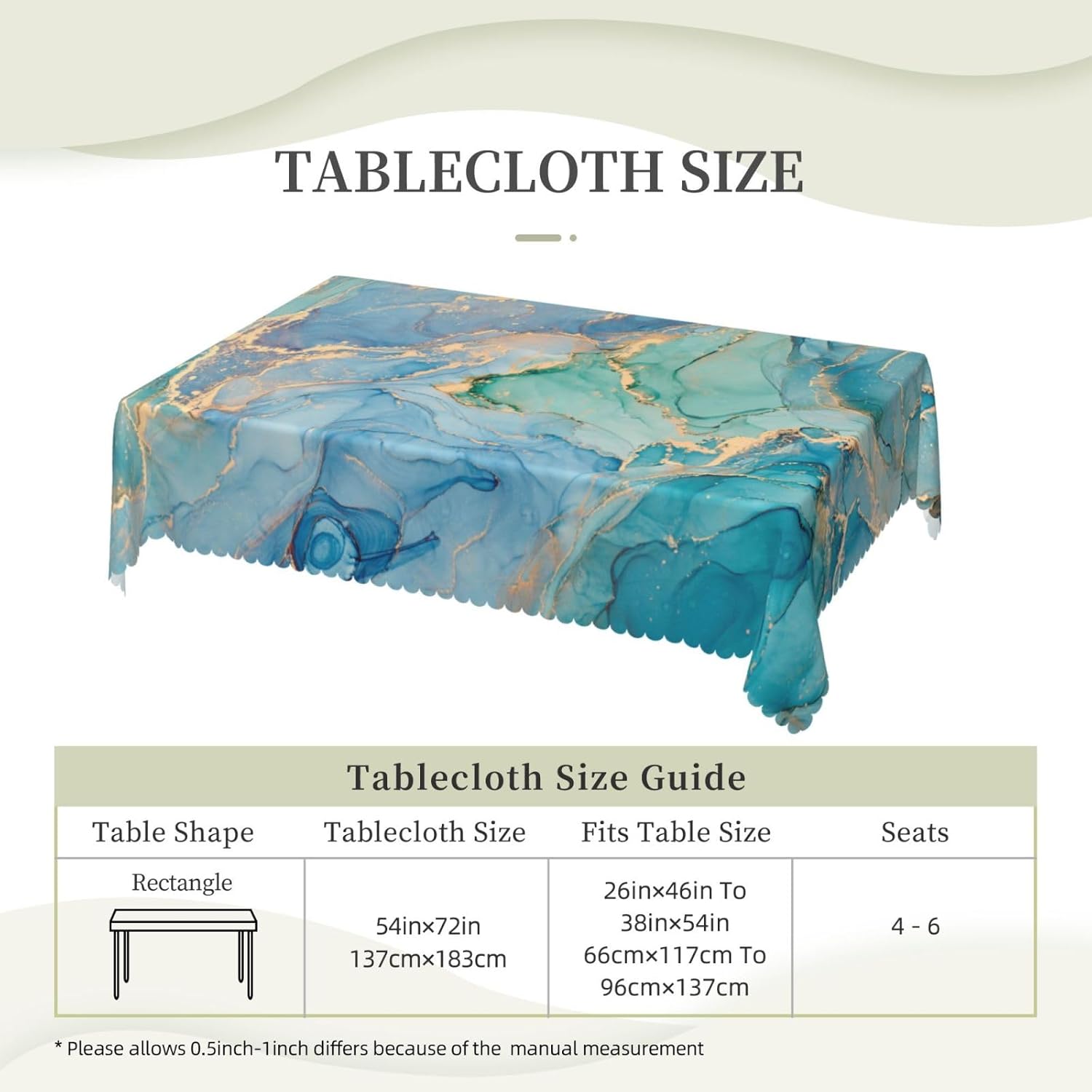Luxury Teal Marble Fluid Table - огляд і ціна Home Textiles Premium